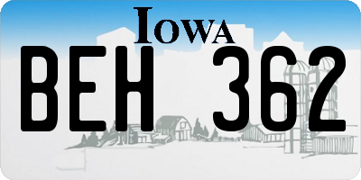 IA license plate BEH362