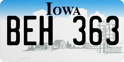 IA license plate BEH363