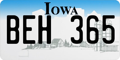 IA license plate BEH365