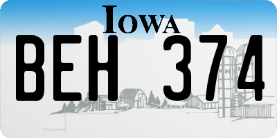 IA license plate BEH374