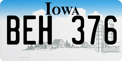 IA license plate BEH376