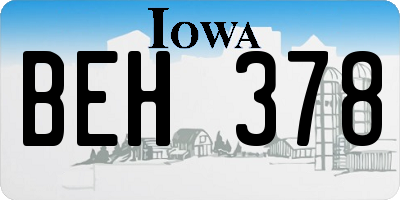 IA license plate BEH378