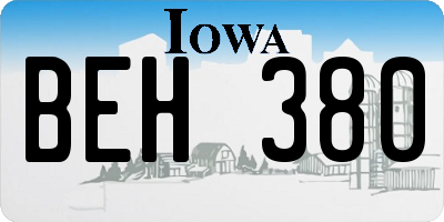 IA license plate BEH380