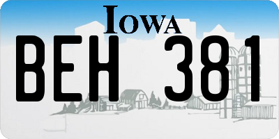 IA license plate BEH381