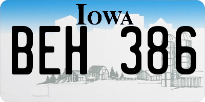 IA license plate BEH386