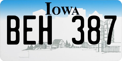 IA license plate BEH387