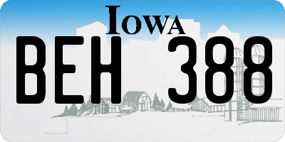 IA license plate BEH388