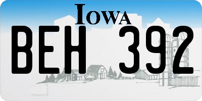 IA license plate BEH392