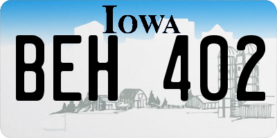 IA license plate BEH402