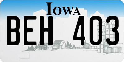 IA license plate BEH403