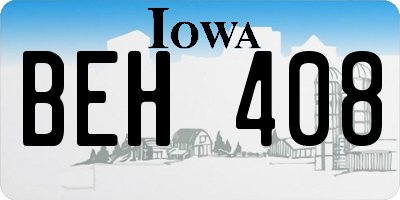 IA license plate BEH408