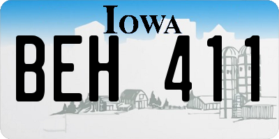 IA license plate BEH411