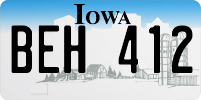 IA license plate BEH412