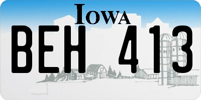 IA license plate BEH413