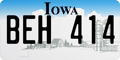 IA license plate BEH414