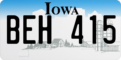IA license plate BEH415