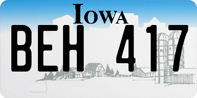 IA license plate BEH417
