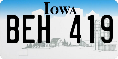IA license plate BEH419