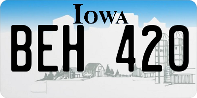 IA license plate BEH420