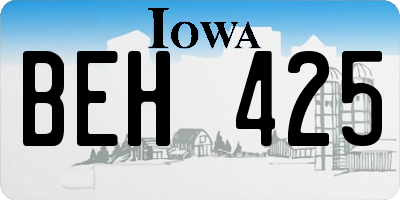 IA license plate BEH425