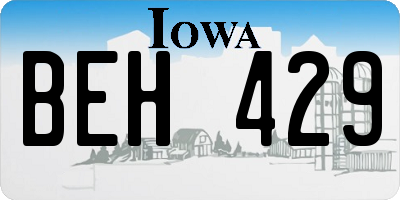 IA license plate BEH429