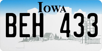 IA license plate BEH433