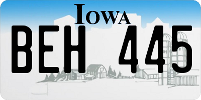 IA license plate BEH445