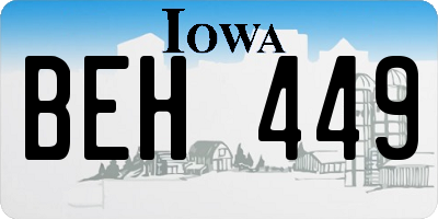 IA license plate BEH449