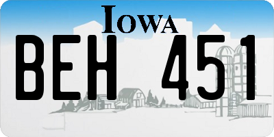 IA license plate BEH451