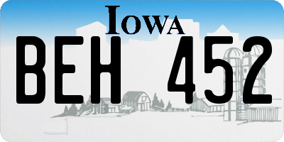 IA license plate BEH452