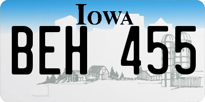 IA license plate BEH455