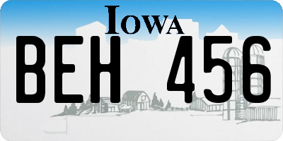 IA license plate BEH456