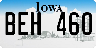 IA license plate BEH460