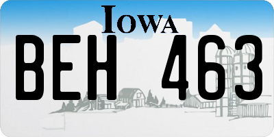 IA license plate BEH463