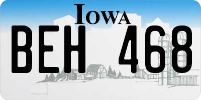 IA license plate BEH468