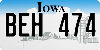 IA license plate BEH474