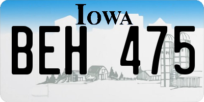 IA license plate BEH475
