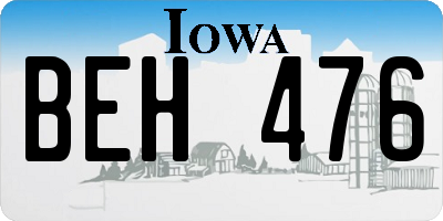 IA license plate BEH476