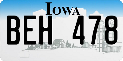 IA license plate BEH478