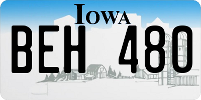 IA license plate BEH480