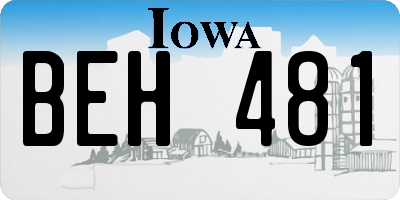 IA license plate BEH481
