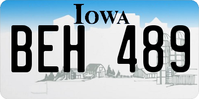 IA license plate BEH489