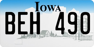 IA license plate BEH490