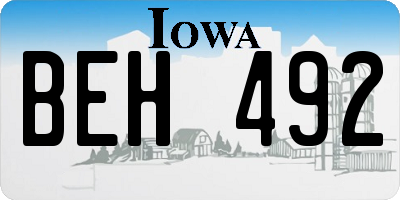 IA license plate BEH492