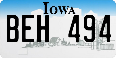 IA license plate BEH494