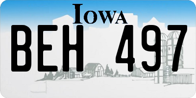 IA license plate BEH497