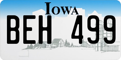 IA license plate BEH499