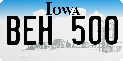 IA license plate BEH500