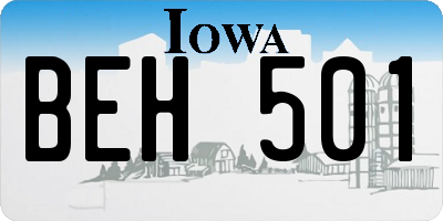 IA license plate BEH501