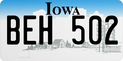 IA license plate BEH502